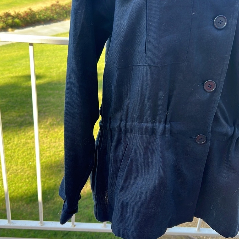 Ralph Lauren utility linen navy blue jacket sz large - Picture 9 of 10